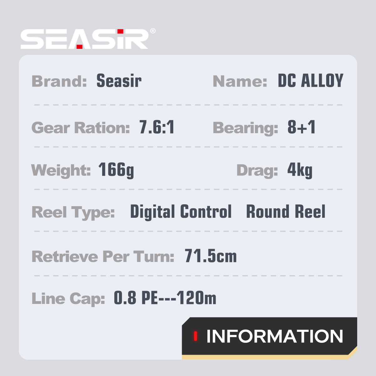 Carrete de pesca SEASIR DC de  - Trolling Reel reseña y precio
